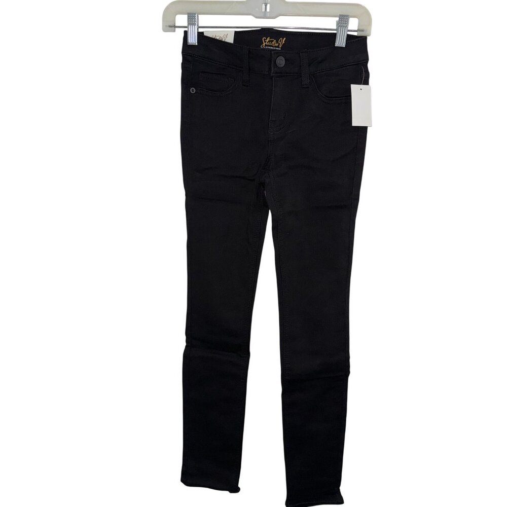 Girls Black Skinny Jeans Size 10 Studio V Cotton/Polyester Blend